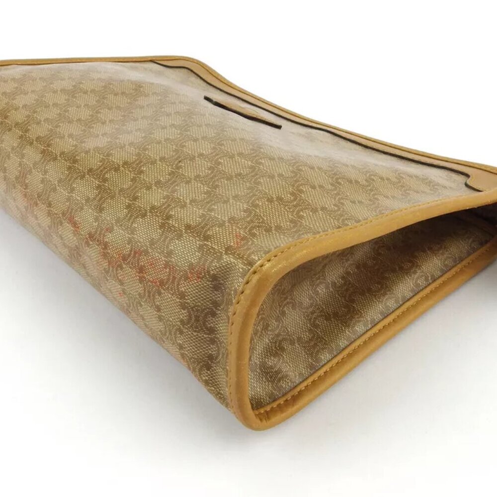 CELINE clutch bag macadam beige PVC ?~ leather Authentic - Picture 4 of 9